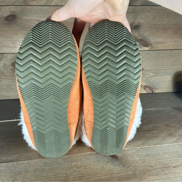 sorel go coffee run womens size 7 shoe orange suede fur lined comfort slippers - Picture 7 of 8